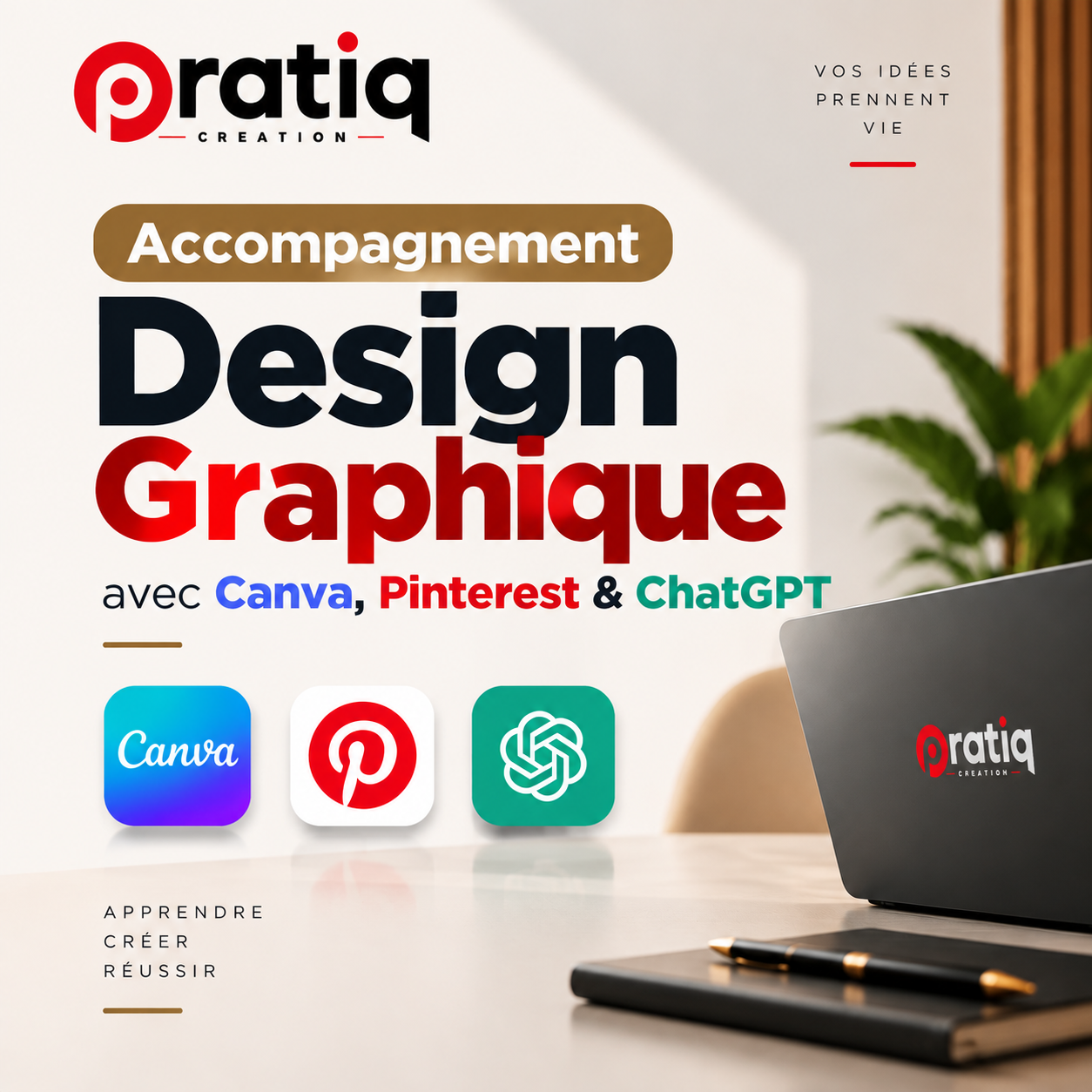 Accompagnement Design Graphique avec Canva & ChatGPT